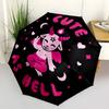 1pc Cute Devil Automatic Folding Umbrella, Heavy Duty 8 Rib Iron Frame,  Suitable for Travel, Daily Use, Birthday, Decor Gift  42
