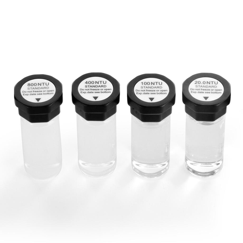 Trübungskalibrierlösungskit, 20/100/400/800 NTU, jeweils 20 ml, 4 Stück Nachfüllung Standard-Trübungslösung für TN1000 Trübungsmesser, Stoßfest