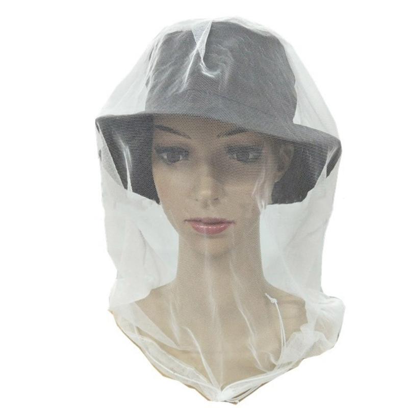 Mosquito Head Net Fine Mesh Insect Netting Head Net Hat Anti-Mosquitos Fishing Mesh Cap Camping Durable Protective Cover