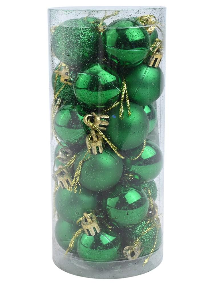 Elegant Pack of 24 Plastic Christmas Ornament Balls Shiny Matte Glitter