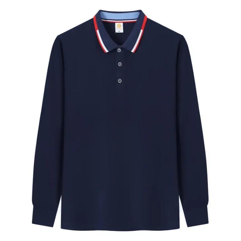 Plus Size Polo Shirt Men Women Long Sleeve T Shirts Classic Stripe Collar Autumn Fashion Brand Casual Business Top Streetwear