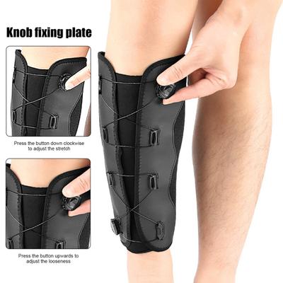 1 Pc Compression Shin Guard for Men And Women Faux Leather Adjustable Calf Protective Sleeve for Football Soccer Sports