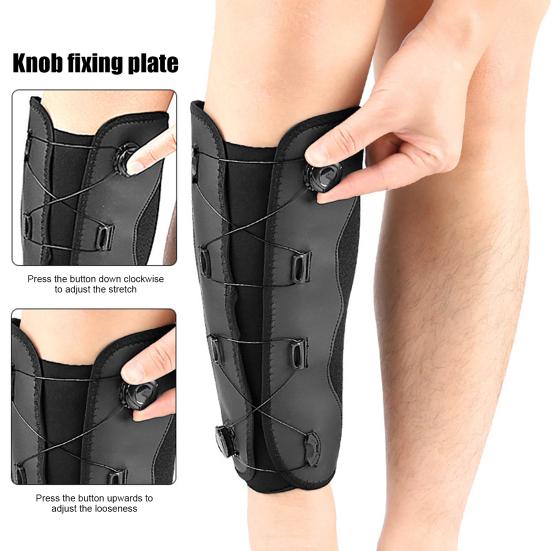1 Pc Compression Shin Guard for Men And Women Faux Leather Adjustable Calf Protective Sleeve for Football Soccer Sports