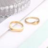 Irregular Titanium Steel Ring Retro Couple Ring Arc Mirror Ring Female Niche Design