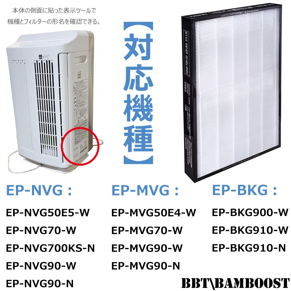 BBT Luftreiniger Luftreiniger Luftreiniger Ersatz Befeuchtender Luftreiniger Luftreiniger Ersatzfilter Filter für EPF-MVG90H Filter, EP-NVG90
