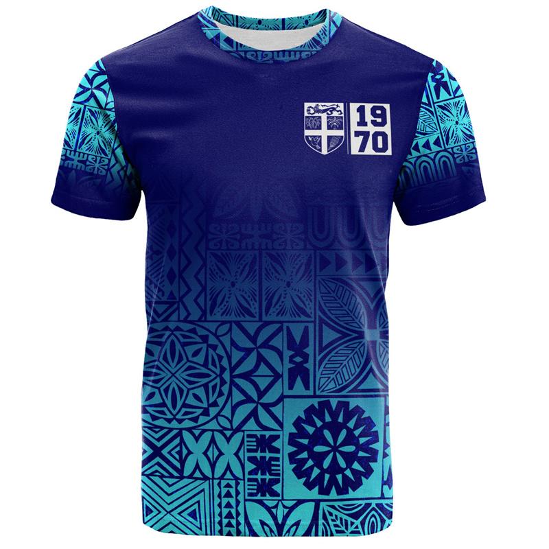 Fiji 3D Printed T-shirts Summer Round Neck Short Sleeves Casual Tops  Street Oversized men's T-shirts