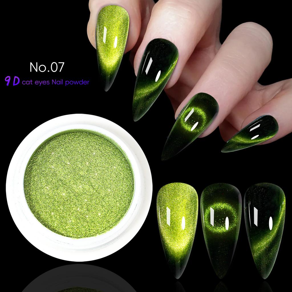 Xiaomi 9D Meteorite Cat Eye Powder Strong Magnetic Nail Glitter Pigment Manicure Holographic Laser Chrome Dust Can Use With Polish Gel
