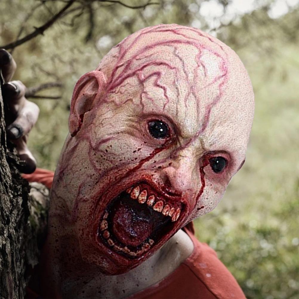 Latexová plešatá čepice, hlava, paruka, klobouk, hustá plešatá cosplay čepice, maškarní kostým, líčení pro děti a dospělé