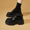 Retro British Style Small Leather Shoes Women's 2026 New Spring Heightening Platform Muffin Jk Versatile Lace-up Round Head Single Shoes