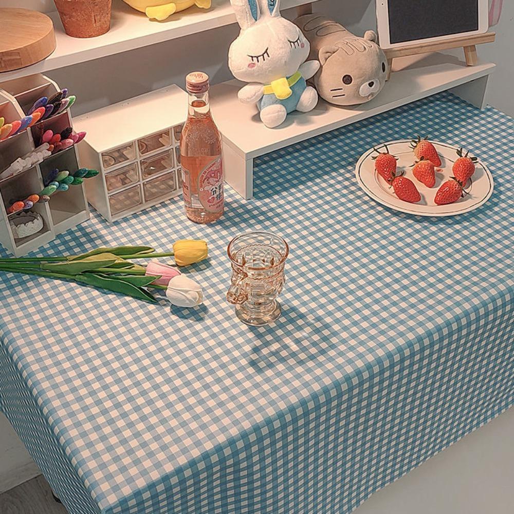 

Home Decoration Plaid Tablecloth Strawberry Background Cloth Nordic Desk Table Cloth 8