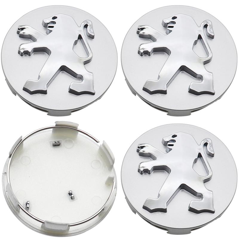4pcs 60mm Peugeot logo Car wheel emblem Wheel Center Hub Cap auto Rim refit dust-proof badge covers sticker styling accessories