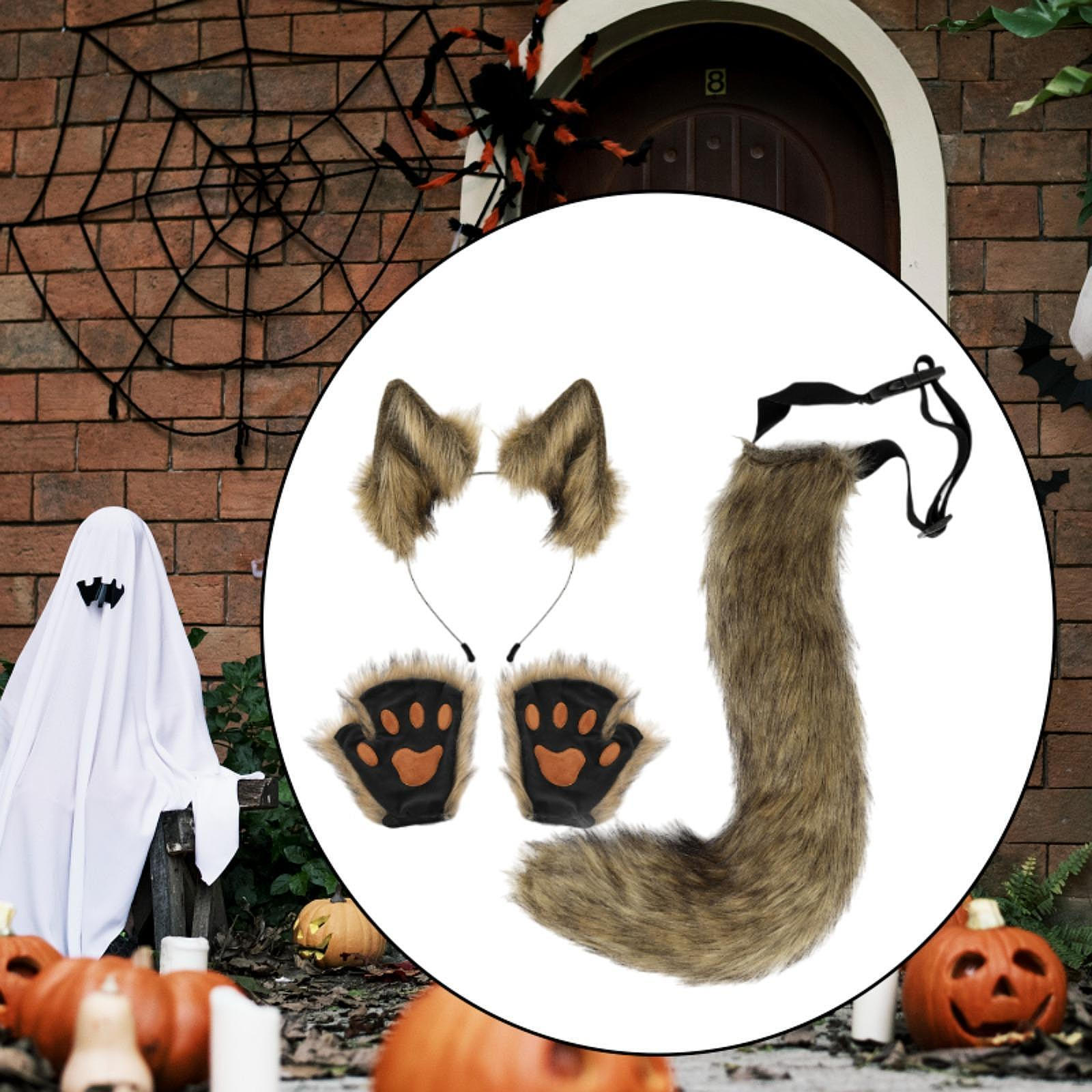 

Набор из ушек и хвоста для животных, длинные кошачьи уши для карнавальных выступлений на сцене Grass Yellow