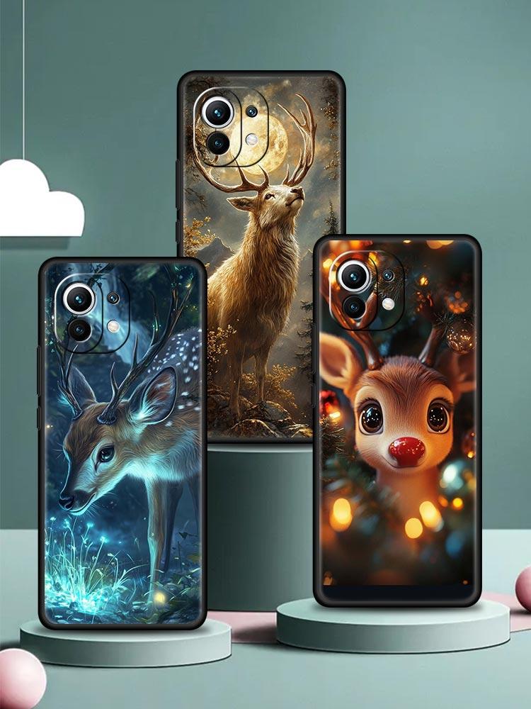 Cartoon Animal Deer Phone Case Cover for Xiaomi Mi 17 15 14 13 12 11 Ultra 15T 14T 13T 12T 11T Pro Lite 5G Soft TPU Shell Capas