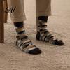 Moisture Management Work Socks Men's Retro Plaid Crew Socks Thickened Combed Cotton Thermal Pattern Breathable Anti-Odor Athletic Casual for Outdoor