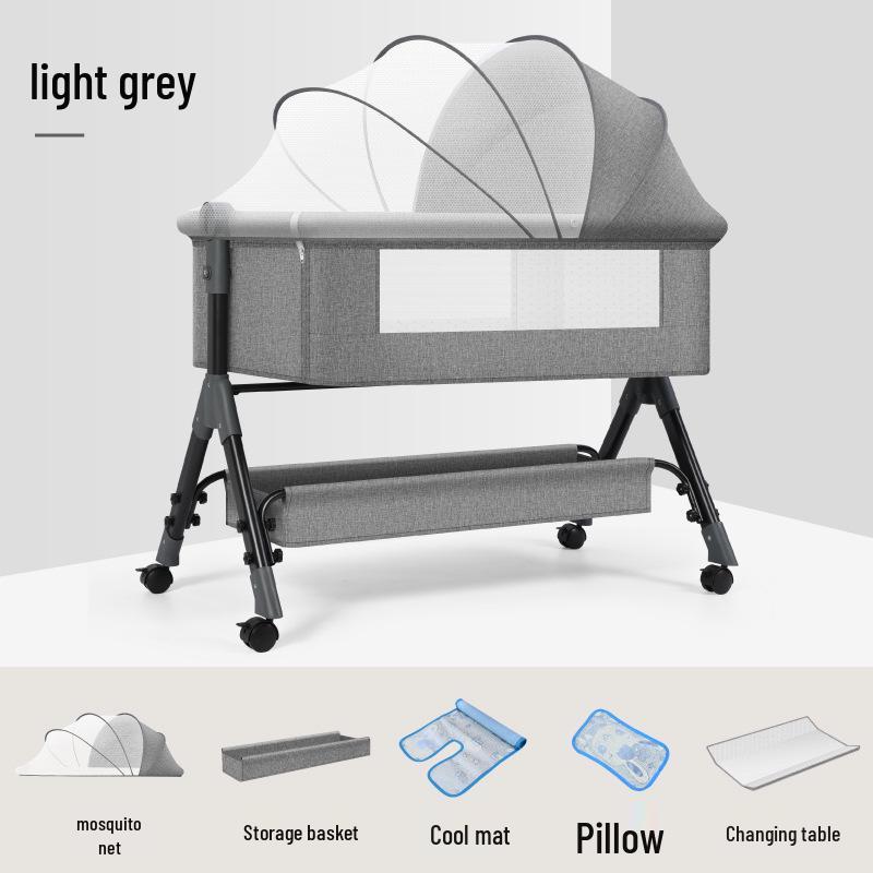 Трансформируемая детская кроватка и колыбель: Портативная, Складная, Многофункциональная Прикроватная Колыбель для Новорожденных.