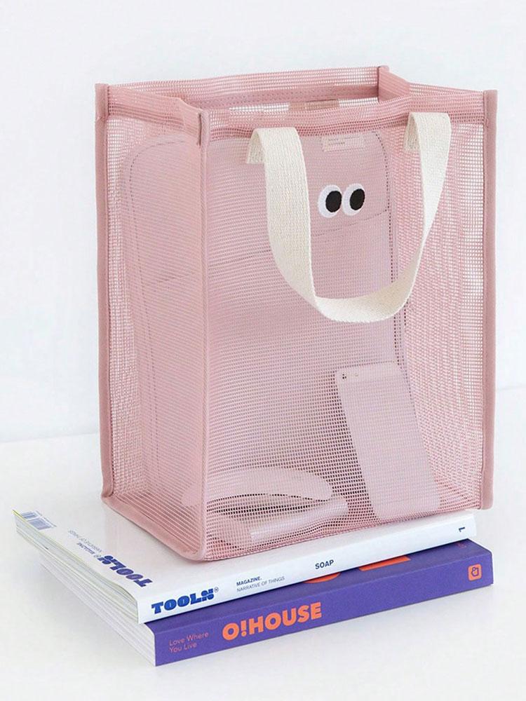 

1PC pink grid beach bag, storage bag, hand-held cute outdoor toiletry and swimming bag, grid storage bag, travel bag светло-розовый