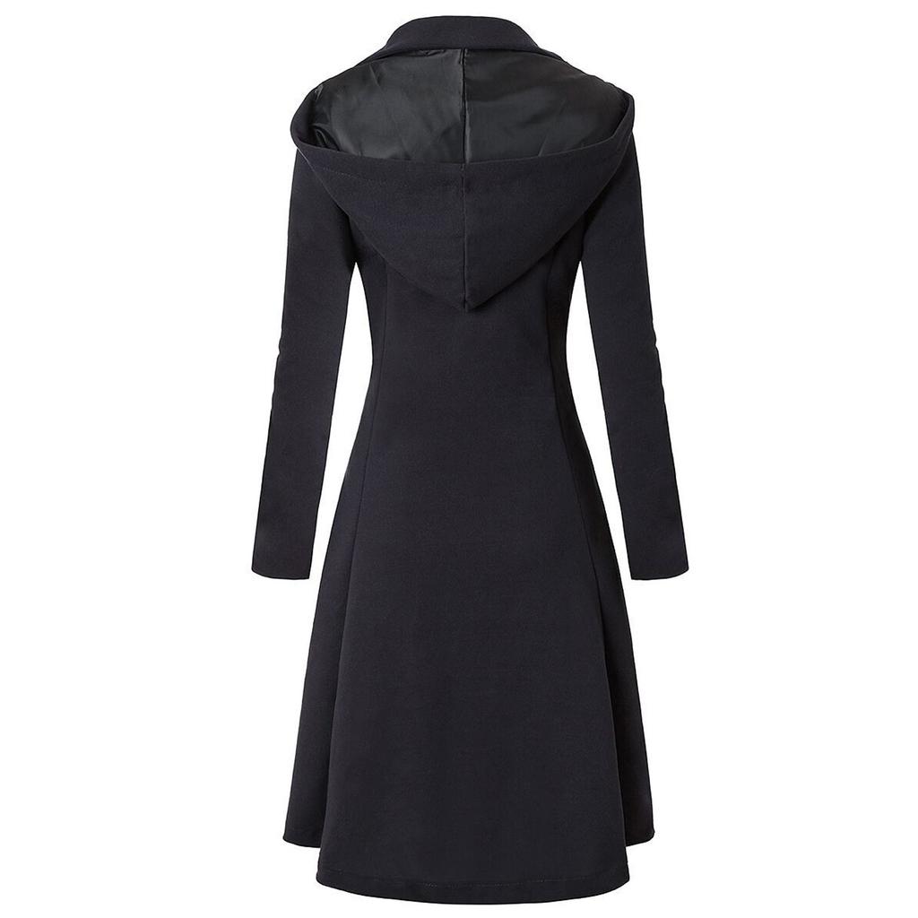 Women Faux Wool Warm Slim Coat Jacket Thick- Overcoat Long Winter Outwear