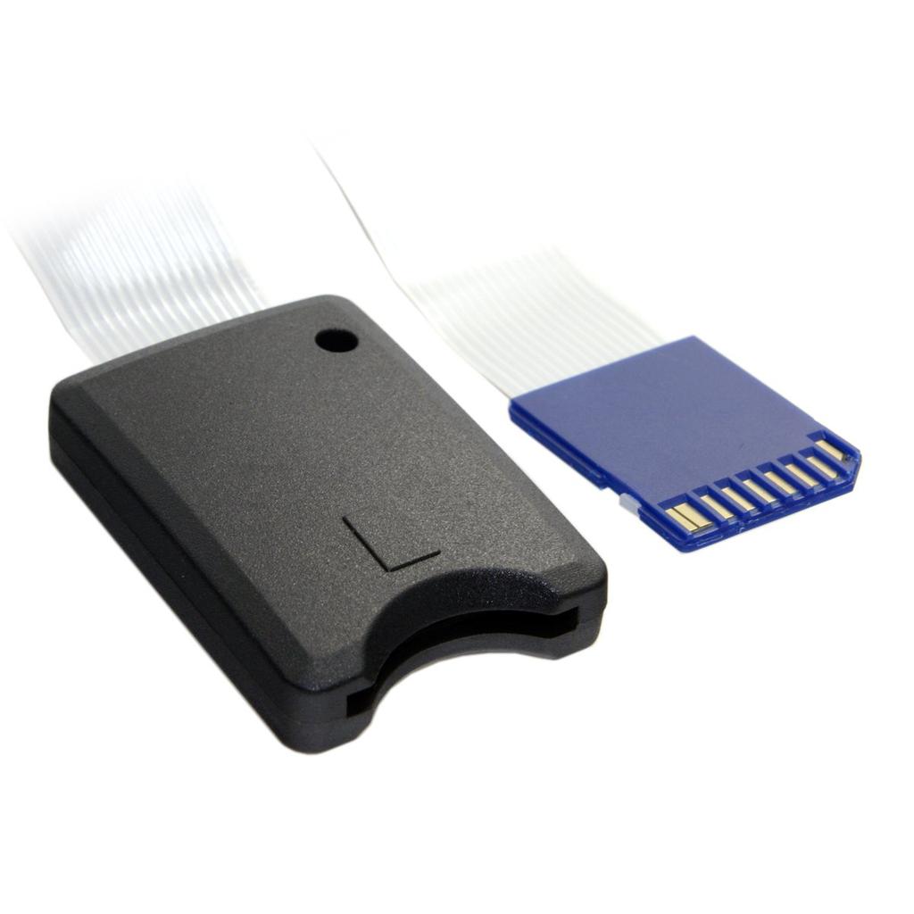 JSER Standard Male to SD Female Memory Card Extension Kit with Soft Flat FPC Cable for GPS Cameras SD/SDHC Extender, 25cm,