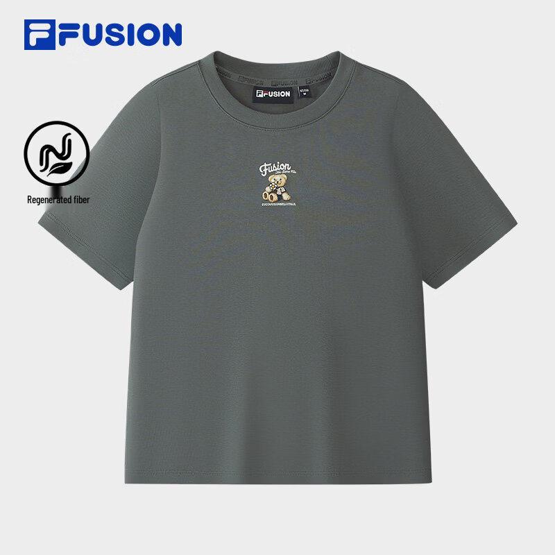 FILA FUSION Women s Slim-fit Knitted Short Sleeve T-Shirt S