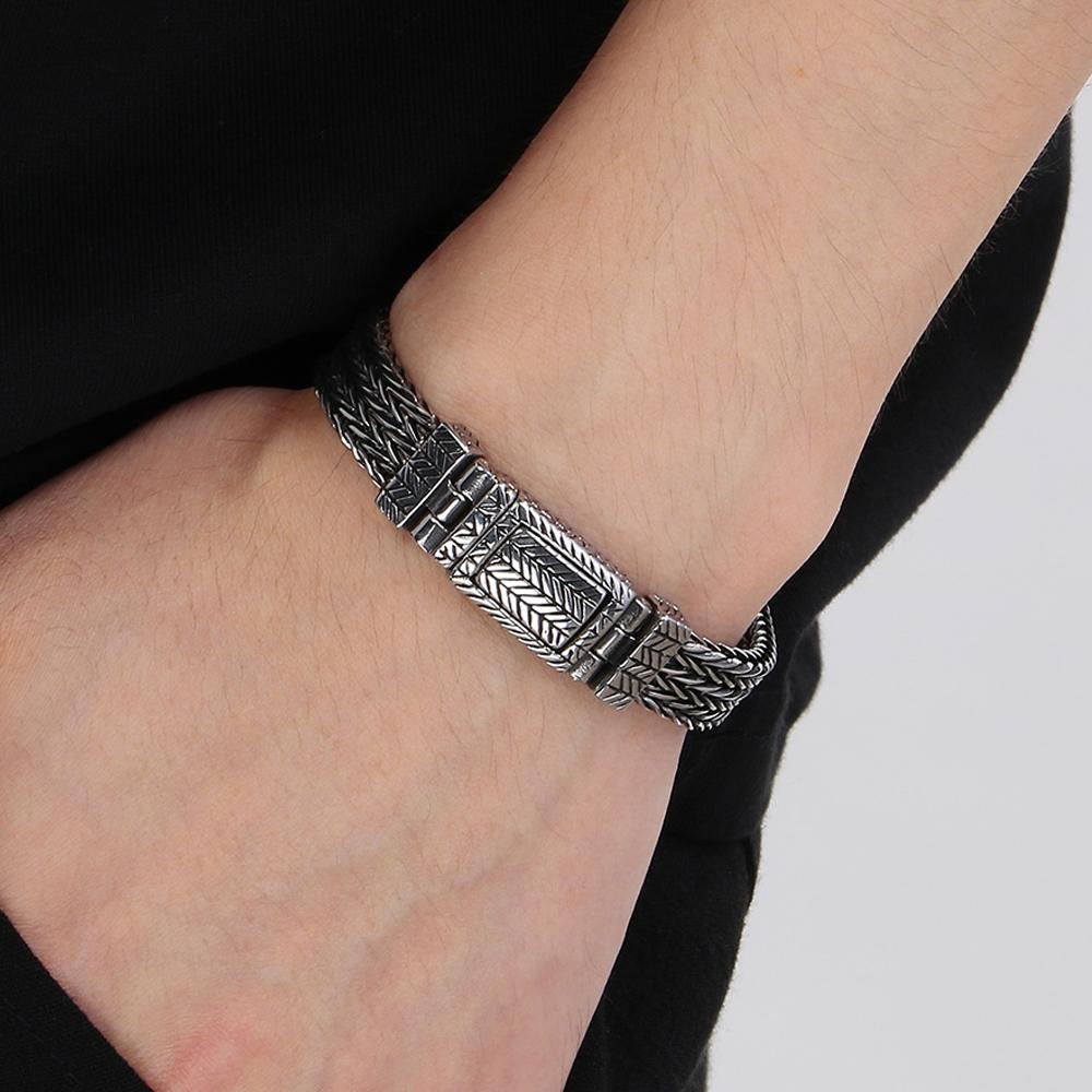 Retro Mannen Armband voor Mannen Gouden Kleur Roestvrij Staal 10MM Breedte Kielketting Heren Armbanden Om de Hand Pols Sieraden Accessoires