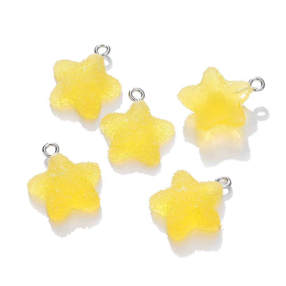 10pcs/lot Simulation Five-Pointed Star Soft Candy Cute Charms Pendant for DIY Earrings Necklace Jewelry Accessories Finding