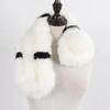 Russian Women Thick Natural Fur Scarf Winter Ladies Warm Real Rabbit Fur Muffler Knit Fluffy Pompoms Genuine Fur Scarves