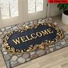 1Pcs Anti Fatigue Kitchen Rugs,  Vintage Golden Print Waterproof Non-Slip Thick Cushioned Kitchen Mat Heavy Duty Comfort Standing Mat for Kitchen