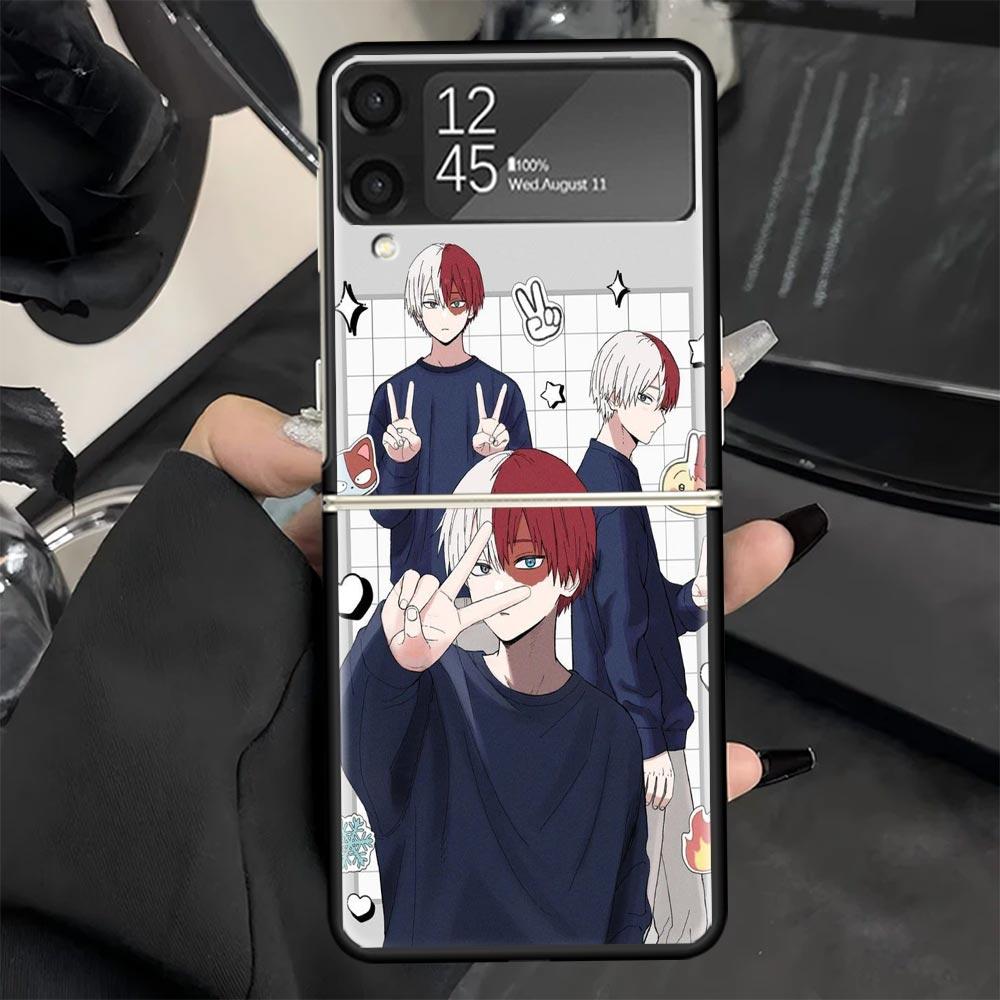 

Todoroki Shoto MHA My Hero Phone Case for Samsung Galaxy Z Flip 7 6 5 4 3 5G Black Cover ZFlip7 ZFlip6 ZFlip5 ZFlip4 ZFlip3 Fund Samsung Z Flip 6