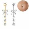 Butterfly Zircon Navel Ring Stainless Steel Belly Button Ring Body Piercing Jewelry  Gift