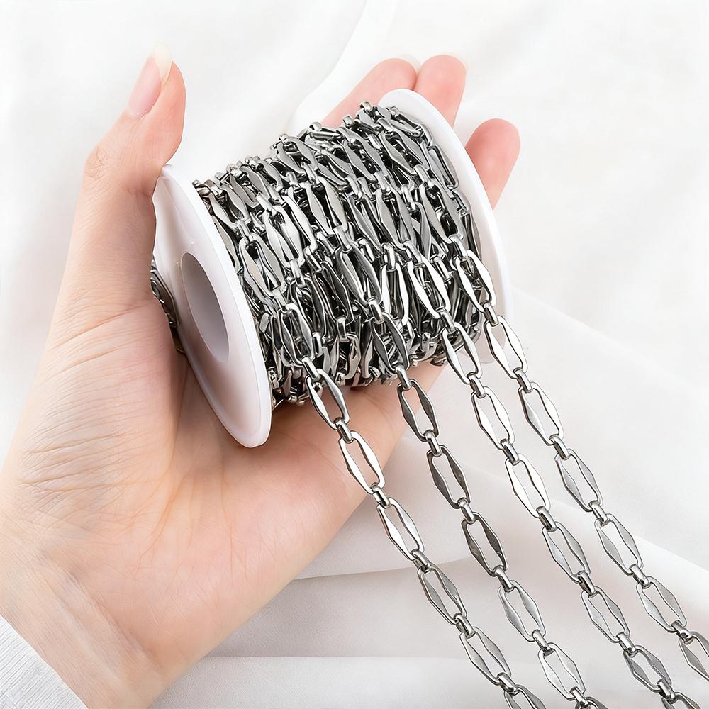 1Meter Stainless Steel Irregular Rectangle Link Chains DIY Jewelry Making Crafts Necklace Findings Handmade Supplies Accessories