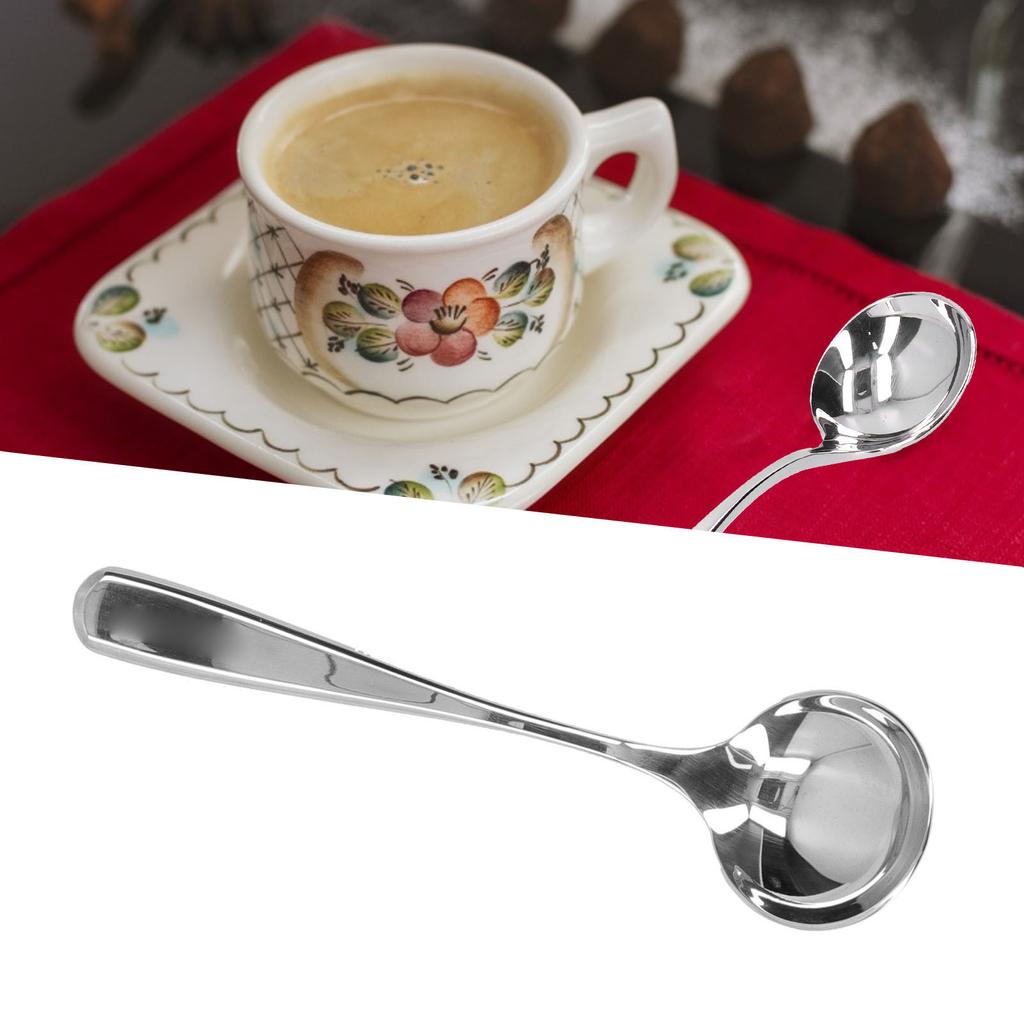 Coffee Cupping Spoon Stainless Steel Milk Foam Dessert Cake Ice Crm Spoon