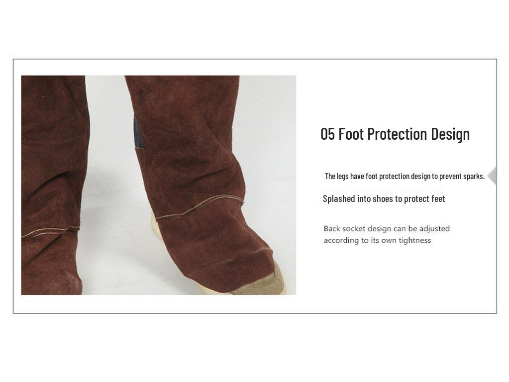 Men's Fire-Resistant Cowhide Welding Suit: Heat-Insulating, Spark-Proof Leather Workwear for Arc Welding.