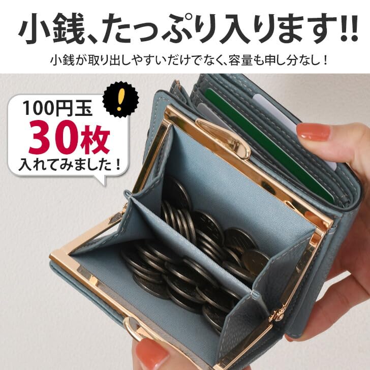 Belt Design Clasp Wallet for Stylish and Large Ivory F [JOKnet] Mail-order Bi-color Bi-fold Women, Cute, Capacity,