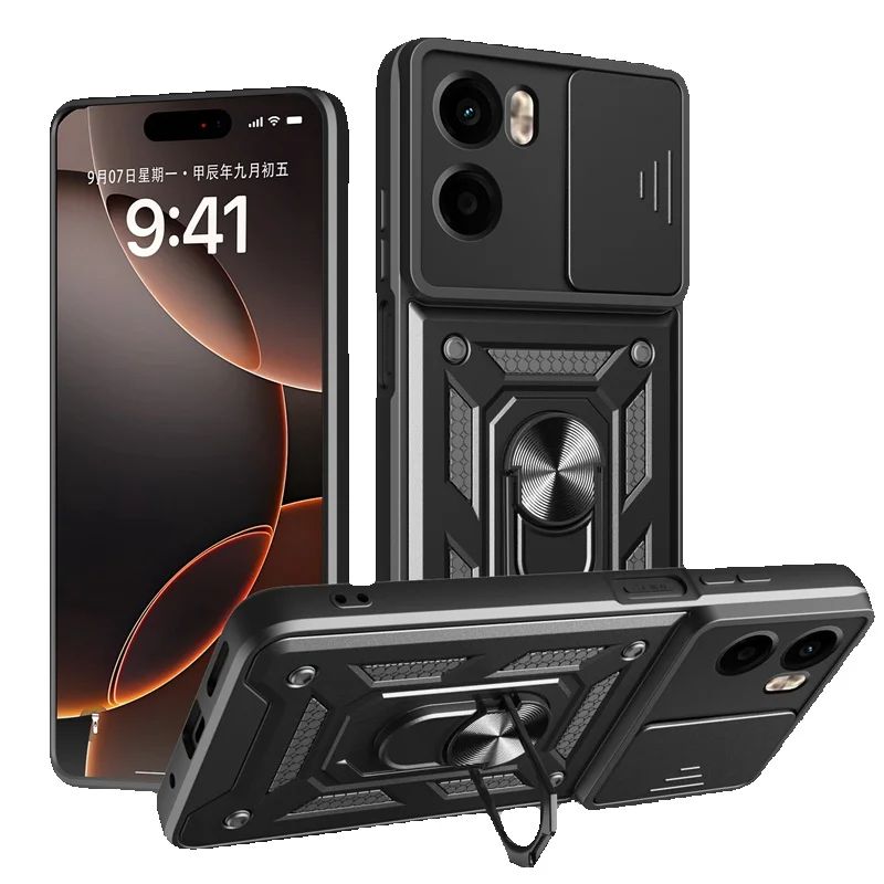 For Motorola Moto G05 Case Car Magnetic Holder Ring Shockproof Armor Phone Cover For Moto G05 G 05 MotoG05 Lens Protection Funda