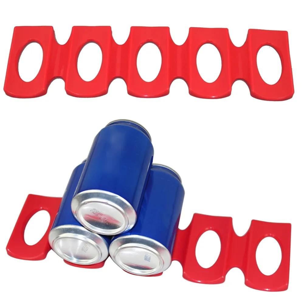 Roter Silikon Kühlschrank Dosen Bier Wein Flaschenregal Halter Matte Stapelbares Ordnungs-Werkzeug Küchenhelfer Silikon Dosenhalter Matte Organizer