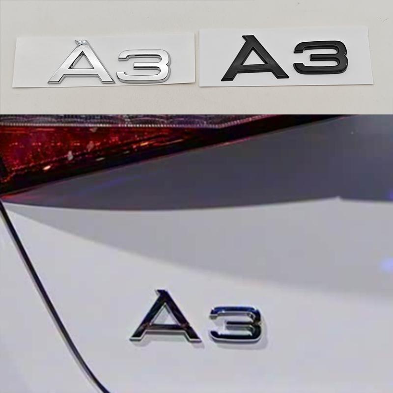 NEW 3D ABS Car Letters Logo A3 45TFSIe Badge Rear Trunk Sticker Decals For  Audi A3 45 TFSI e 8Y Auto Tail Marking Accessories