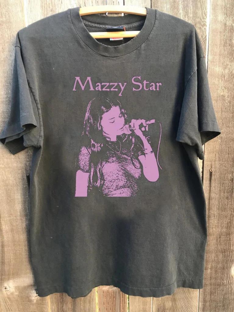 Mazzy Star kapela 90. léta Dotiskové tričko s krátkým rukávem Unisexové tričko Streetwearové tričko Pánské tričko Černé s kulatým výstřihem