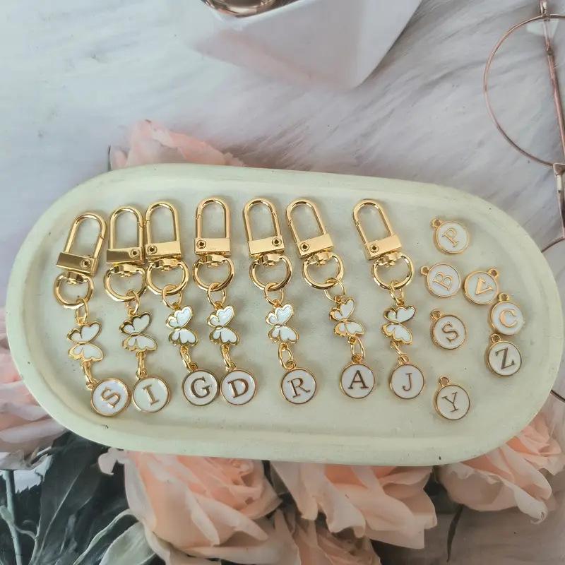 Letter Butterfly Keychain Backpack Pendant Gift for Best Friends Couple Family Keychain Pendant