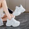 Women's shoes 2025 new autumn mesh casual breathable dad shoes women's height increasing thick soled sports shoes