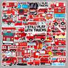 50pcs Waterproof Fire Truck Stickers for Cars, Notebooks, Planners, and Luggage