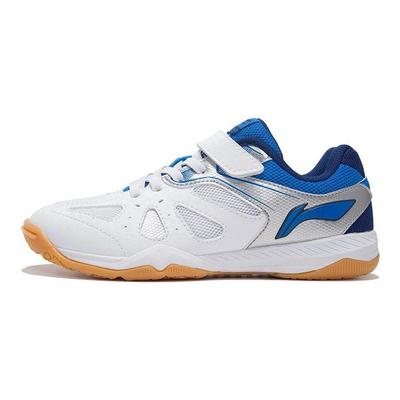 LiNing Youth  Non-Slip Table Tennis Training Shoes Kids Shoes White Blue APTP008-2