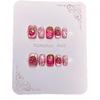3D Strawberry Cat Eye Short Nails [Strawberry Smoothie] - Handmade Wearable Nail Pieces for Manicure