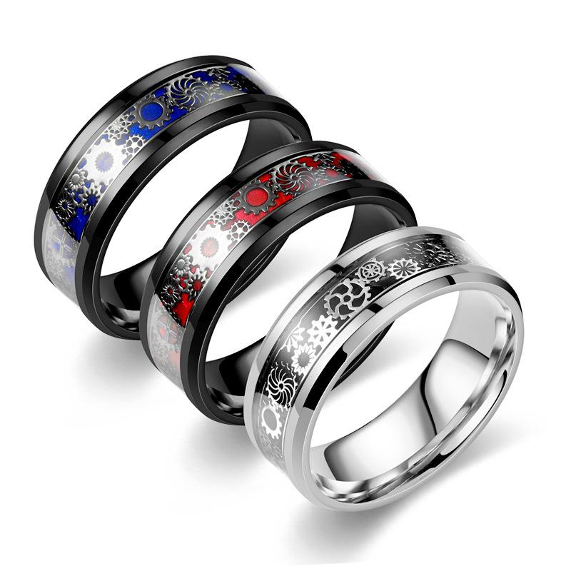 Titanium Steel Gear Ring for Men - Fashionable European & American Jewelry