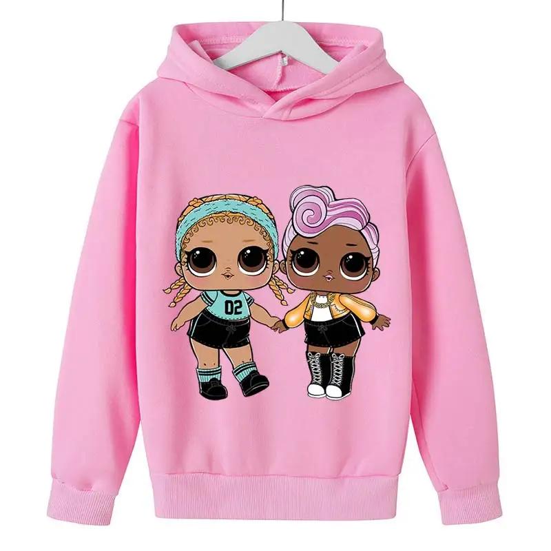 4-14 Ετών Παιδικά Βαμβακερά lolsurprise Φούτερ με Κουκούλα Χαριτωμένο Φούτερ Μακρυμάνικο Παιδικά Ρούχα Αγόρια/Κορίτσια Cool Χαριτωμένα Παιδικά Μπλουζάκια