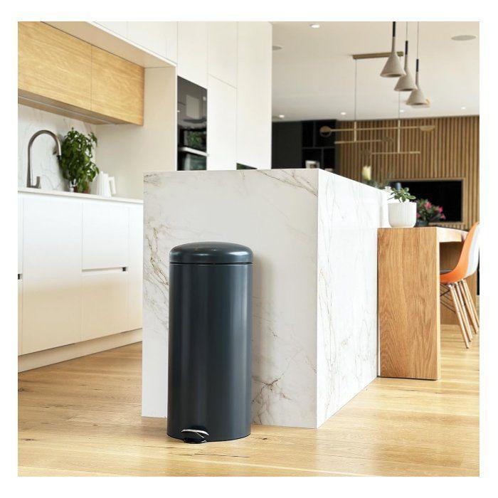 Poubelle de Cuisine a Pédale - URBAN - 30L - Acier Gris - Kitchen Move