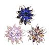 Elegant Double Layer Flower Brooch With Crystals and Florals Designs for Women Jewelry Accessories