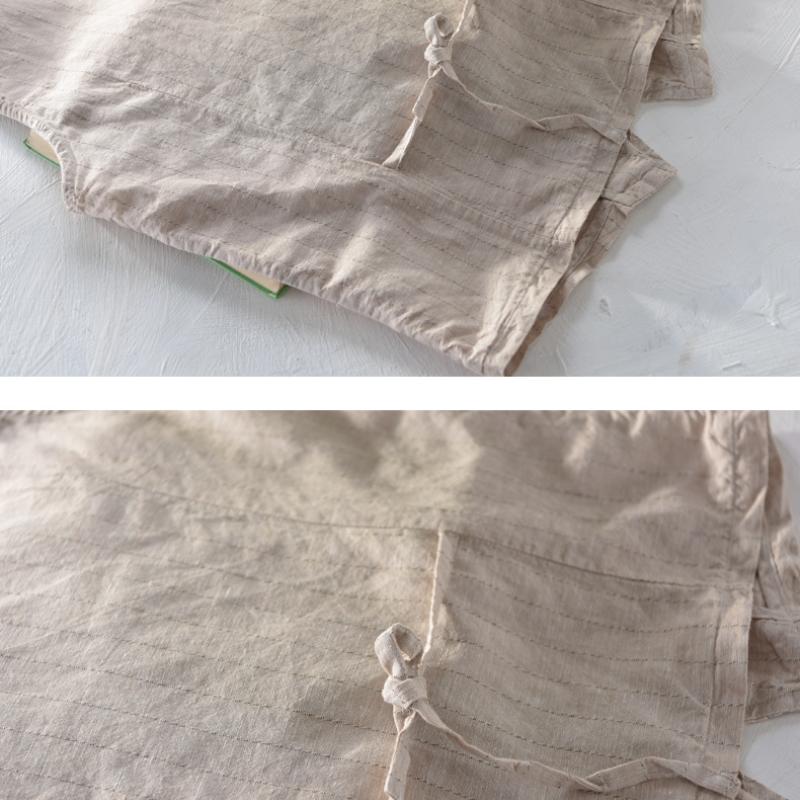 Gilet da Uomo Stile Inghilterra Moda Estiva Gilet da Uomo Traspirante Casual Top Scollo a V Senza Maniche a Righe Sottili Cotone Lino Giacca con Bottoni