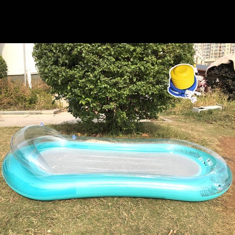 Pool Outdoor Floating Backrest Lounger Thick Mesh Leaves Adult Bed Inflatable