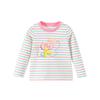 Classic Teddy Girls' Striped Cotton Long-Sleeve T-Shirt