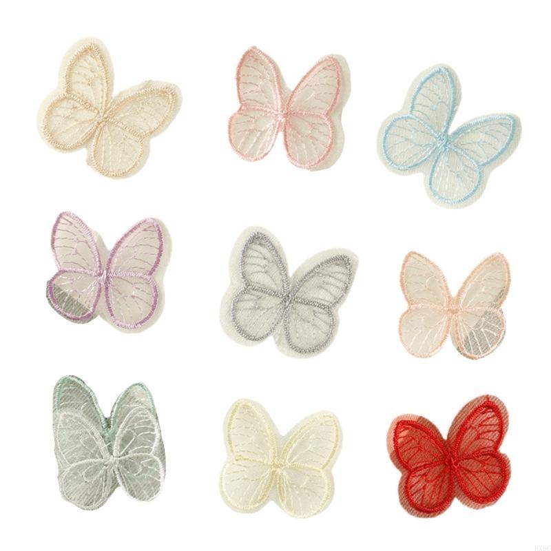 10 Pcs Lovely Animal Repair Patches Iron on Embroidered Patches Cartoon Butterfly Sew On Decorative Appliques for Hat HX6C